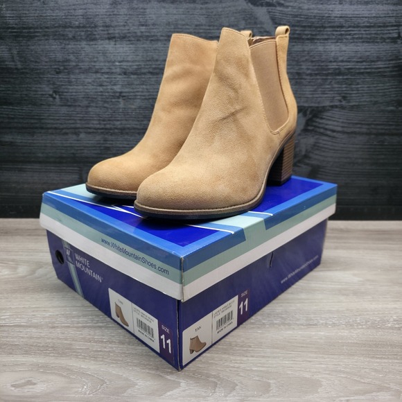 White Mountain Shoes - White Mountain‎ Women's Shoes 11 Ankle Boot Faux Suede Tan Size 11